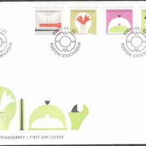 Sverige – FDC 2007-03-22 – Svenska innovationer, 4 kpl Vinjett 1