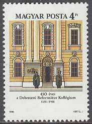 Ungern – M 3982 A Reformerta Kollegium 450 år – Byggnad, 1 kpl **