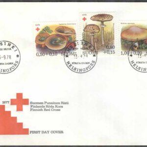 Finland – FDC 1978-09-13 – Röda Korset 1978: Svampar II bla Blodriska, 3 kpl Vinjett 6