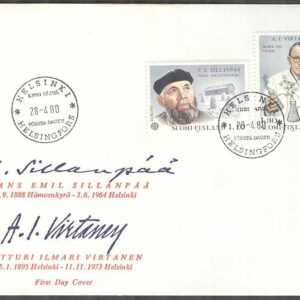 Finland – FDC 1980-04-28 – Europa CEPT 1980 Betydande Personer, 2 kpl Vinjett 5