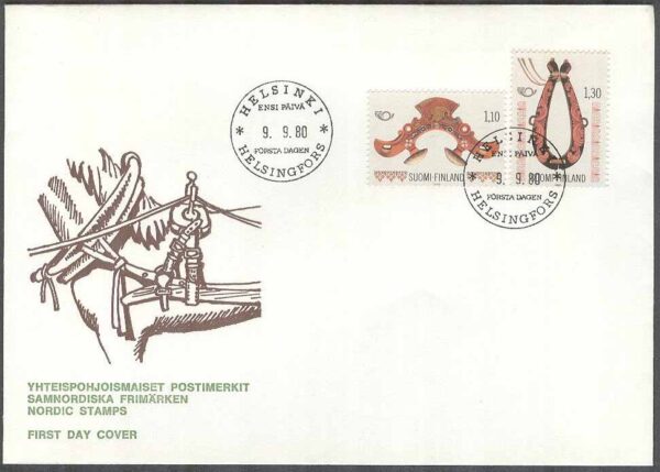 Finland - FDC 1980-09-09 - Norden V. Brukskonst 1800-talet, serie 2 kpl Vinjett 5