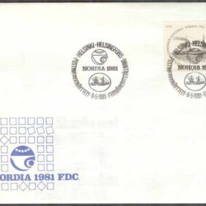 Finland – FDC 1981-05-06 – Frim. Utställning NORDIA 81 – Ångfartyg, 1 kpl Vinjett 5