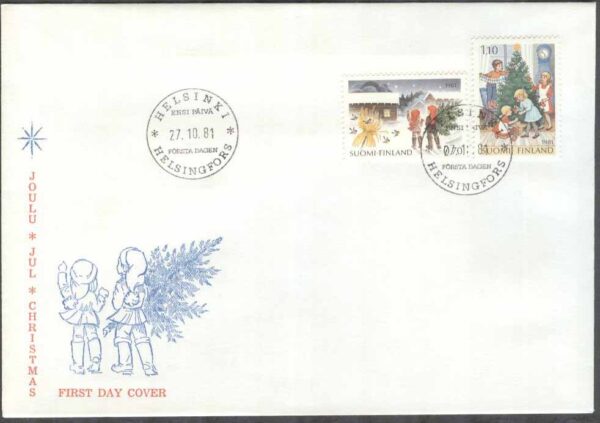 Finland - FDC 1981-10-27 - Jul 1981 - Julgranshämtning och pyntning, 2 kpl 5
