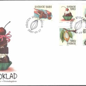 Sverige – FDC 2007-09-27 – Choklad, 5 kpl Vinjett 1