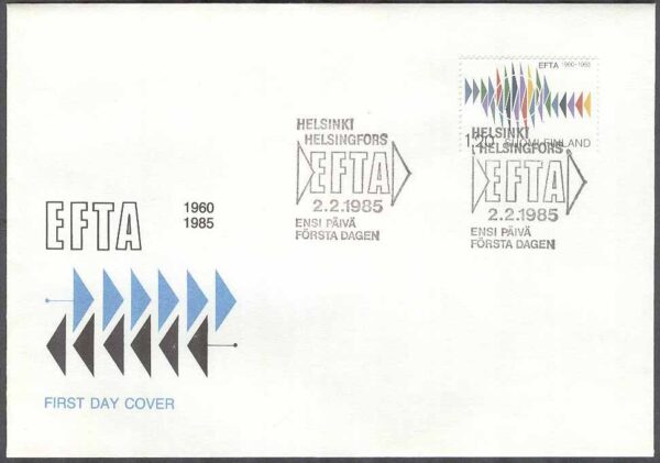 Finland - FDC 1985-02-02 - EFTA 25 år, 1 kpl Vinjett 1