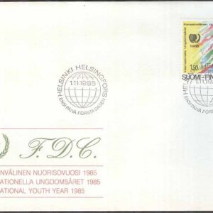 Finland – FDC 1985-11-01 – Världsungdomsåret, 1 kpl Vinjett 1
