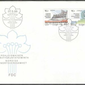 Finland – FDC 1986-05-27 – Norden VII. Vänorter, 2 kpl Vinjett 1