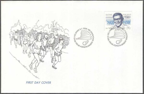Finland - FDC 1988-01-05 - Sport - Lauri "Tahko" Pihkala, 1 kpl Vinjett 1
