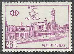Belgien – M PP   58 Järnvägsstationen i Gent-St. Pieters – Postpaketmärke, 1 kpl **