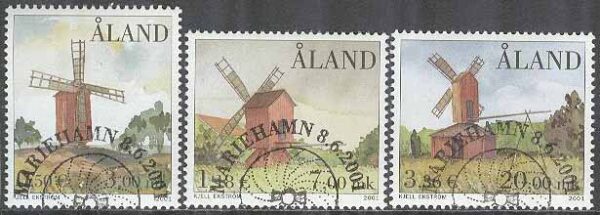 Åland - F  192-194 Väderkvarnar, 3 kpl
