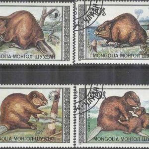 Mongoliet – M 2021-2024 Däggdjur – Bäver, 4 kpl