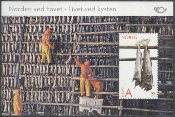 Norge - F BL  45 Livet vid kusten - Torkad fisk, block kpl **
