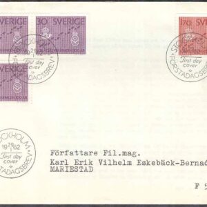 Sverige – FDC 1962-01-29 – Lokalbrevbäringen 100 år, 4 kpl Adressat Se beskrivning
