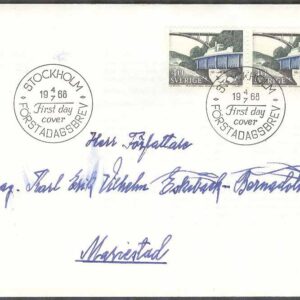 Sverige – FDC 1968-07-04 – Dalslands kanal, par kpl Adressat Se beskrivning
