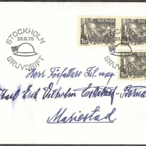 Sverige – FDC 1970-09-28 – Gruvdrift, 3 kpl Adressat Se beskrivning