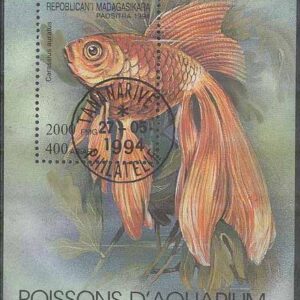 Madagaskar – M BL 263 Akvariefiskar – Guldfisk, Block stpl