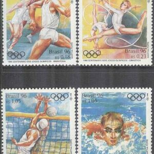 Brasilien – M 2703-2706 OS i Atlanta 1996 bla Vollyboll – OS 100 år, 4 kpl **