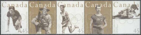 Kanada - M 1577-1581 OS i Atlanta 1996 Medaljörer - OS 100 år, 5-strip kpl **
