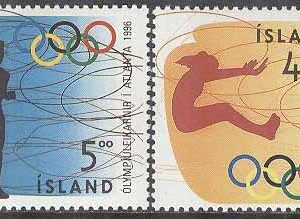 Island – F  885, 887  OS i Atlanta 1996 Friidrott – OS 100 år, 2 olika **