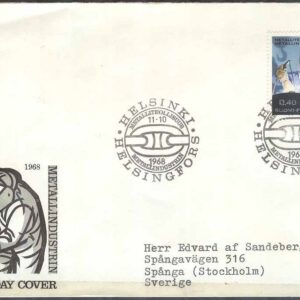 Finland – FDC 1968-10-11 – Metallindustrin, 1 kpl Vinjett 4 Adressat