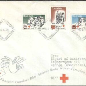 Finland – FDC 1970-05-08 – Röda Korset – Sju Bröder, 3 kpl Vinjett 4 Adressat