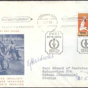 Finland – FDC 1970-06-27 – Finlands invalider, 1 kpl Vinjett 4 Adressat