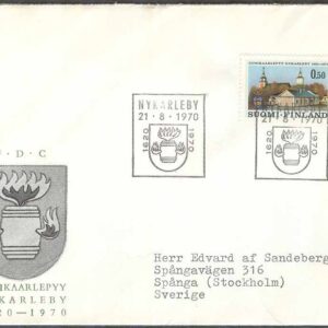 Finland – FDC 1970-08-21 – Nykarleby 350 år, 1 kpl Vinjett 6 Adressat