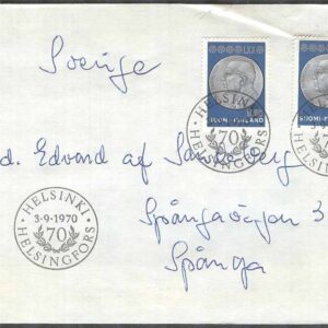 Finland – FDC 1970-09-03 – President Kekkonen 70 år, 2 kpl Adressat
