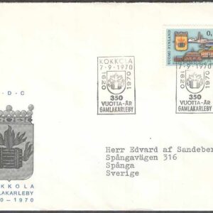 Finland – FDC 1970-09-07 – Gamlakarleby 350 år, 1 kpl Vinjett 6 Adressat