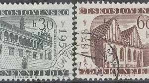 Tjeckoslovakien – M 1063-1064 Zdeněk Nejedlý 80 år – Politiker – Byggnader, 2 kpl