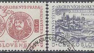 Tjeckoslovakien – M 1073-1074 Nationell Utställning av Arkivdokument, 2 kpl
