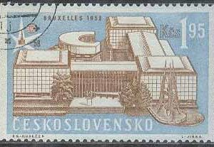 Tjeckoslovakien – M 1091 Världsutställning i Bryssel II – Byggnader, 1 kpl