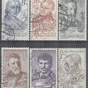 Tjeckoslovakien – M 1140-1145 Kulturpersoner bla F Benda – Musik, 6 kpl