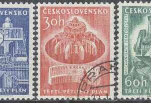 Tjeckoslovakien – M 1241-1243 3:e femårsplanen bla Valsverk, 3 kpl