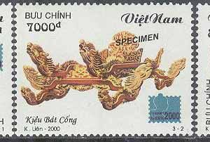 Vietnam – M 3049-3051 Internat Utställning BANGKOK 2000 – Specimen, 3 kpl **