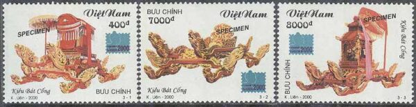 Vietnam - M 3049-3051 Internat Utställning BANGKOK 2000 - Specimen, 3 kpl **