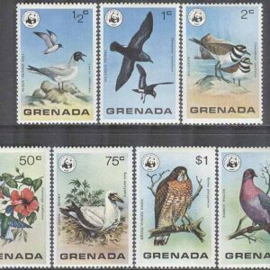 Grenada – M  881-887 Fåglar bla Masksula – Naturskydd – WWF, 7 kpl **