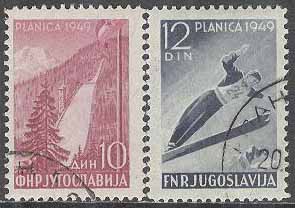 Jugoslavien – M  570-571 Sport – Backhoppning i Planica 1949, 2 kpl