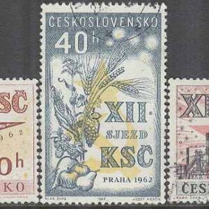 Tjeckoslovakien – M 1368-1370 Partidag för Kommunisterna 1962, 3 kpl