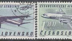 Tjeckoslovakien – M 1405-1406 Flyg – Tjeckoslovakiska Aerolinie 40 år, 2 kpl