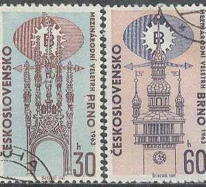 Tjeckoslovakien – M 1416-1417 Internationell mässa i Brno 1963 – Emblem, 2 kpl