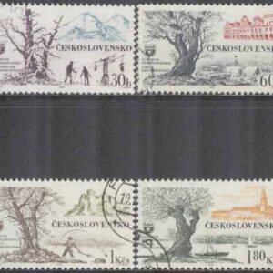Tjeckoslovakien – M 1453-1456 Landskap & Byggnader, 4 kpl
