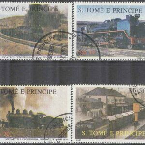 S. Tome E Principe – M 1017-1020 Järnväg – Gamla Lok bla Estracon, 4 kpl