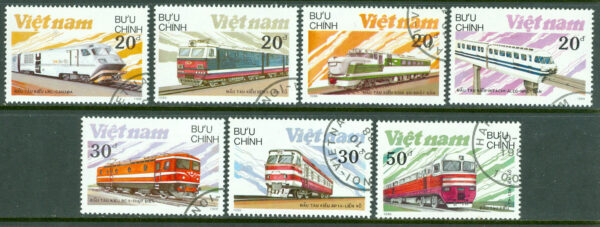 Vietnam - M 1966-1972 Lokomotiv bla T3-136, 7 kpl stpl