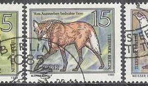 DDR – M 2522, 2524, 2526 Djur – Utrotningshotade bla Okapi, 3 olika