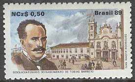 Brasilien – M 2302 Tobias Barreto 150 år – Författare, 1 kpl **