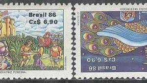 Brasilien – M 2200-2201 A Portugisisk-Brasiliansk Frim Utställ LUBRAPEX 86, 2 kpl **