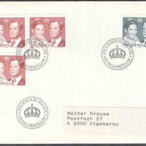 Sverige – FDC 1976-06-19 – Kungabröllop, 4 kpl Adressat