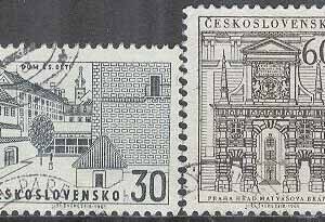 Tjeckoslovakien – M 1553-1554 Prager Burg – Byggnad, 2 kpl