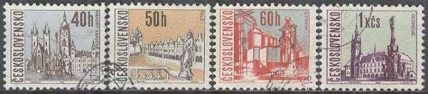 Tjeckoslovakien - M 1657-1660 Stadsvyer över bla Ostrava, 4 kpl